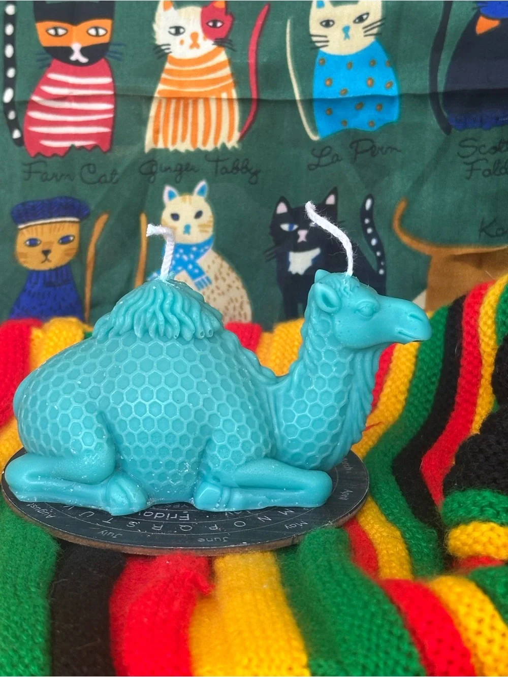 Turquoise Camel Candle